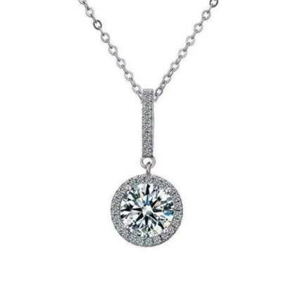 Exquisite Fashion 2Ct Moissanite Solitaire Pendant Necklace for Bridal Engagemen