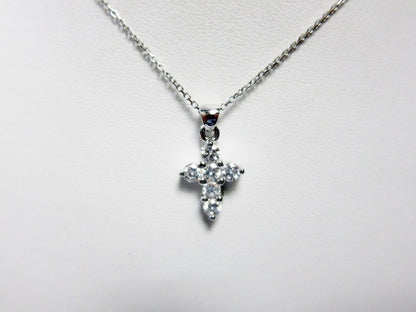 DIAMOND SIX STONE SET PRONG CROSS PENDANT PRONG SET
