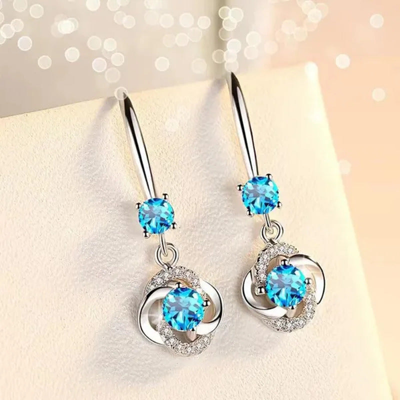 Female Fashion S925 Silver Earrings Ladies Temperament Earrings Water Drop Long