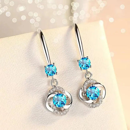 Female Fashion S925 Silver Earrings Ladies Temperament Earrings Water Drop Long