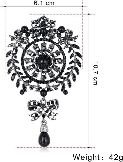 Brooches European and American Creative Personality Diamond-Studded Pearl Flower