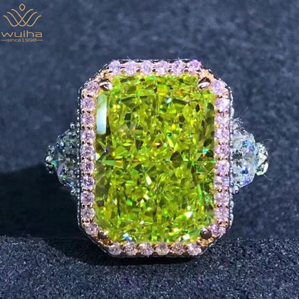 Luxury 100% 925 Sterling Silver 3EX 6CT VVS Apple Green Created Moissanite