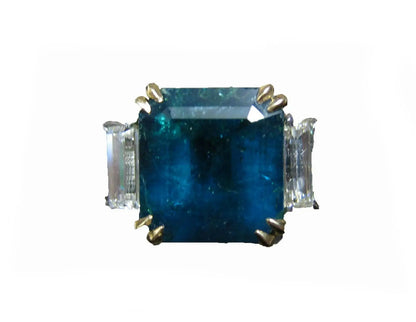 square emerald diamond 7.91 ct emerald shape side .86 ct set ring