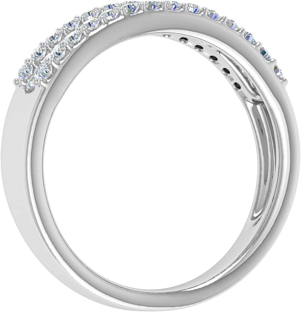 1/2 Carat Baguette and round Shape Diamond Wedding Band Ring in 10K Gold
