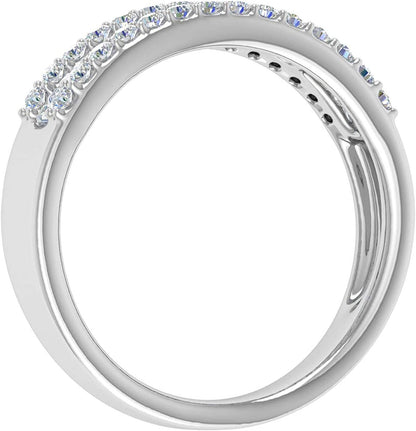 1/2 Carat Baguette and round Shape Diamond Wedding Band Ring in 10K Gold