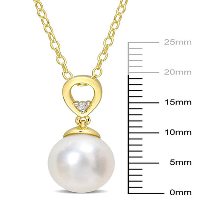Miabella Women'S 8-9Mm Drop-Shaped South Sea Cultured Freshwater Pearl and 0.015