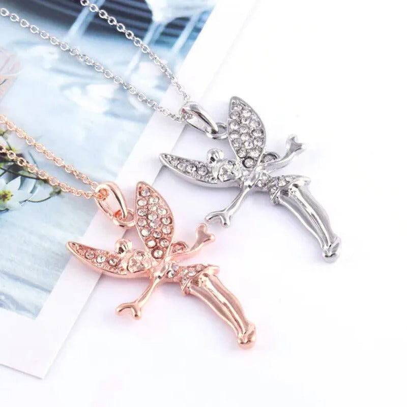 Exquisite Fashion Lovely Dancing Little Angel Pendant Necklace Women'S Zircon Ex