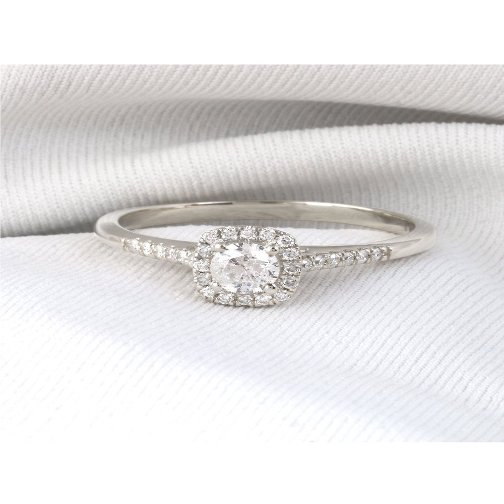 Imperial Diamond 1/2 Carat T.W. Diamond Single Halo 10Kt White Gold Engagement R