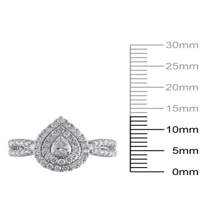 1 Carat T.W. (I2 Clarity, H-I Color) Brilliance Fine Jewelry Pear Cut Diamond En