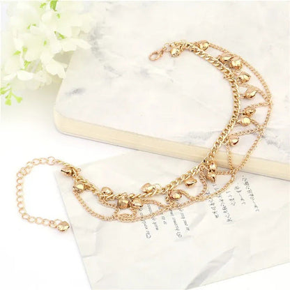 New Women Gril Tassel Chain Bells Sound Metal Chain Anklet Ankle Bracelet Foot C