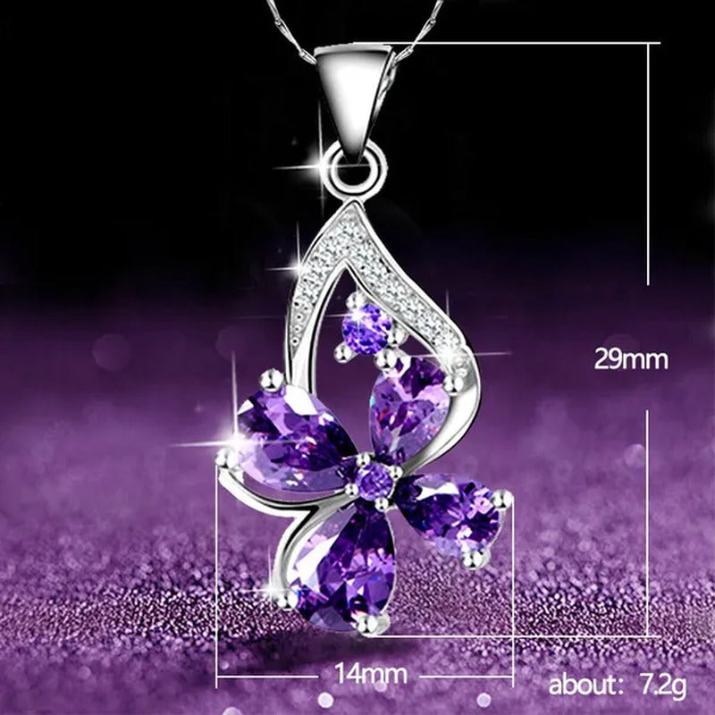 4 Styles High Quality New Arriving Women Charm Crystal Amethyst Diamond Pendant