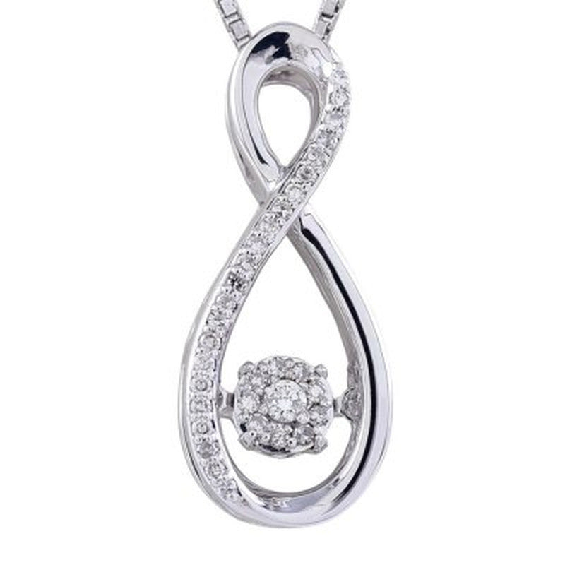 Sterling Silver Dancing Diamond Infinity Pendant