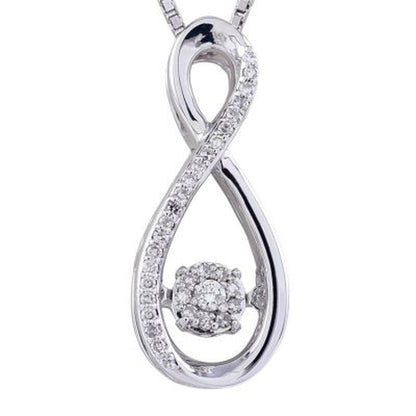 Sterling Silver Dancing Diamond Infinity Pendant