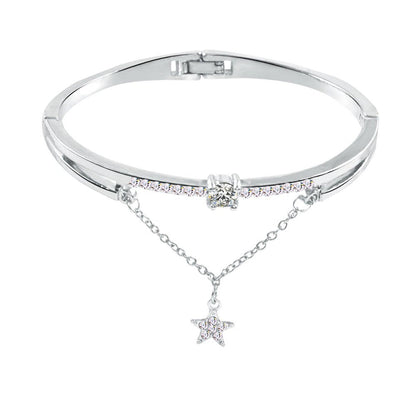 Fashion Star Pattern Synthetic Crystal Diamond Bangle Bracelet