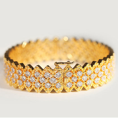 Craft Vintage Bracelet S925 Silver Gold-Plated Zirconium Diamonds