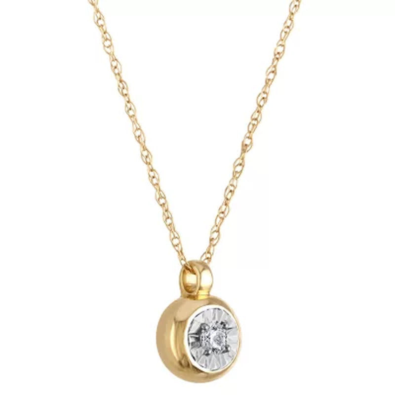 0.04 CT. T.W. round Diamond Pendant in 14K Two-Tone Gold
