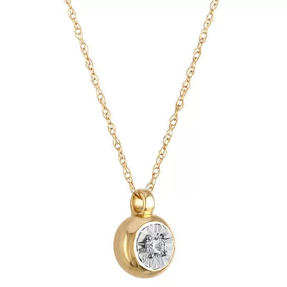 0.04 CT. T.W. round Diamond Pendant in 14K Two-Tone Gold