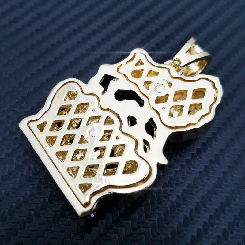 Full Iced Hip Hop Rapper'S Lion King Crown Fashion Pendant & 5Mm 30" Rope Chain