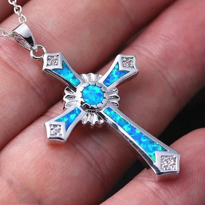 Exquisite Fashion Cross Pendant 925 Sterling Silver Necklace Diamond Necklace Cr