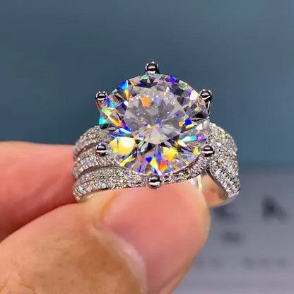 Exquisite Women'S Fashion Two-Color Princess Square Diamond Ring Bride Wedding R