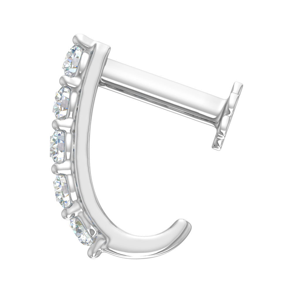 0.14 Carat Diamond Nose Pin in 18K White Gold