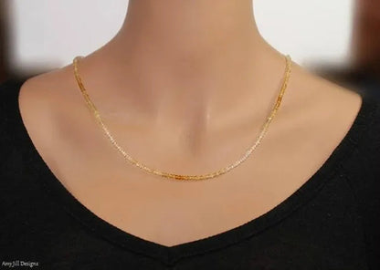 Shaded Citrine Necklace, Sterling Silver or Gold Filled, Citrine Jewelry, Beaded