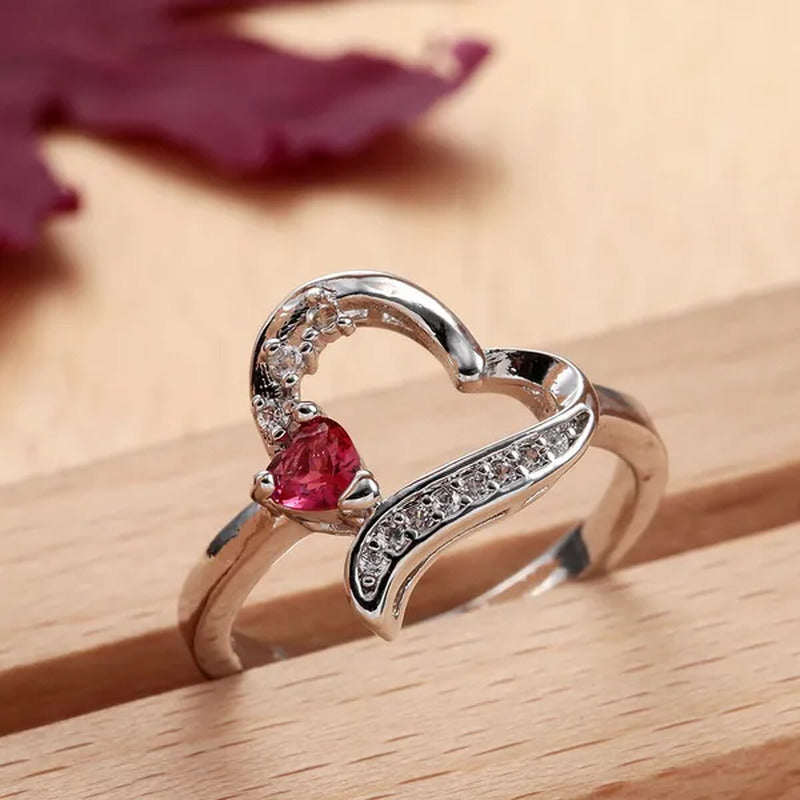 925 Sterling Silver Wedding Jewelry Natural Ruby Gemstone Promise Ring