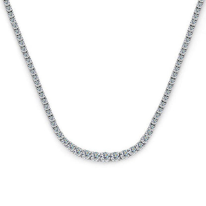 925 Sterling Silver Moissanite Tennis Necklace Diamond Luxury Plated 18K White