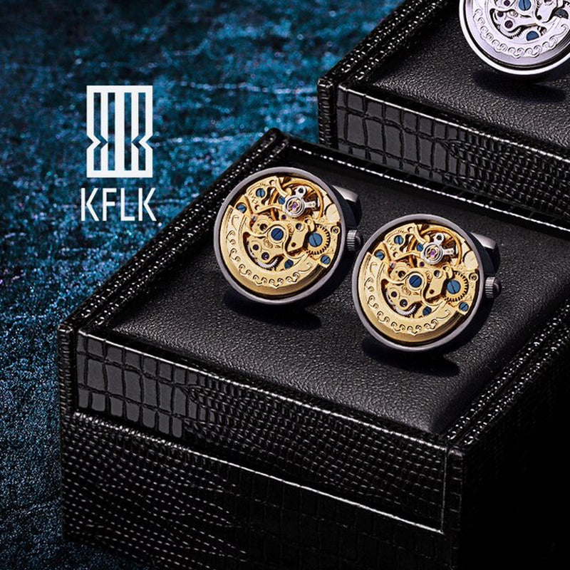 Jewelry Shirts Cufflinks for Men'S Brand Watch Movement Mechanical Big Cuff