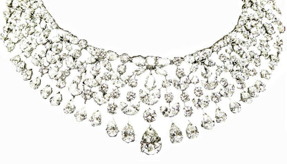 GIA CERTIFIED DIAMOND PEAR MARQUISE ROUND BRILLIANT SHAPE CHOKER NECKLACE