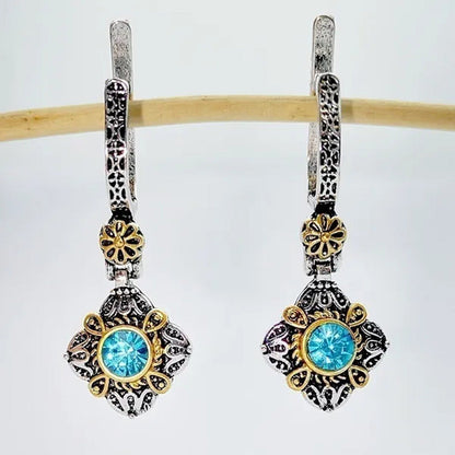 Exquisite Sapphire Earrings Zircon Earrings Dangle Earrings Drop Earrings Diamon