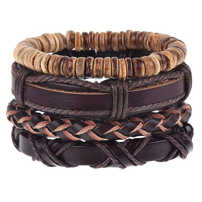 Men Bracelet Bracelet Braided Multilayer Simple Vintage Leather Bracelets
