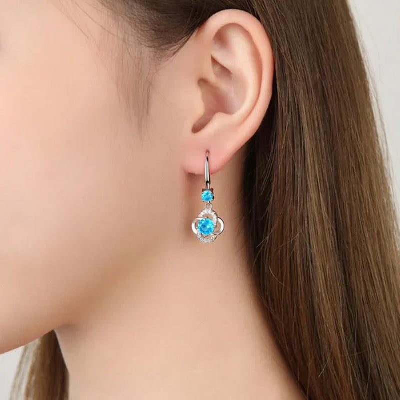 Female Fashion S925 Silver Earrings Ladies Temperament Earrings Water Drop Long