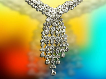 DIAMOND PEAR MARQUISE SHAPE NECKLACE 20 INCH LENGTH INCLUDING DROP 16 INCH NECK