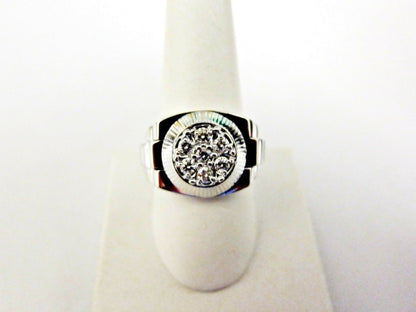 DIAMOND ROUND BRILLIANT SHAPE MENS RING 7 STONE