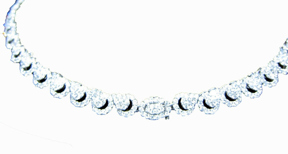 DIAMOND ROUND BRILLIANT SHAPE SET NECKLACE DANGLE DROP STYLE DIAMOND NECKLACE