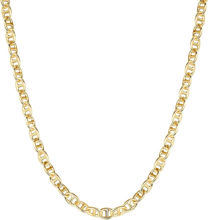 14K Gold Plated Curb Paperclip Box Sphere Bead Snake Herringbone and Figaro Chai
