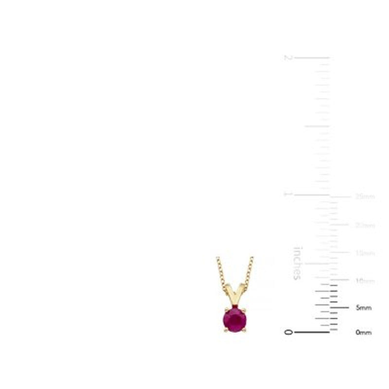 4.5Mm round Ruby Pendant in 14K Gold