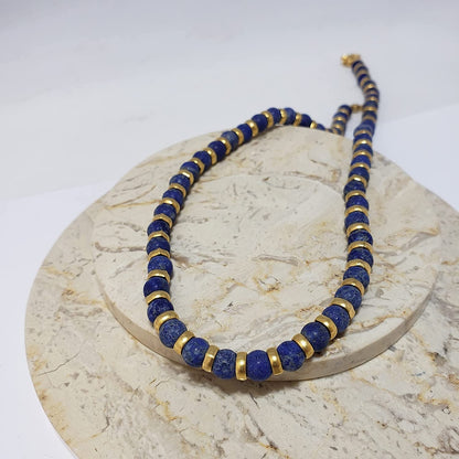 Lapis Lazuli Sumerian Necklace - 16"