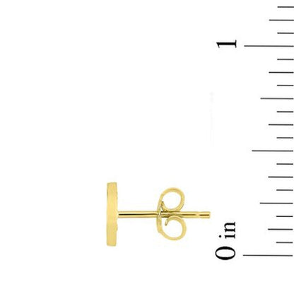 Petite Oval Virgin Mary Stud Earrings in 14K Yellow Gold