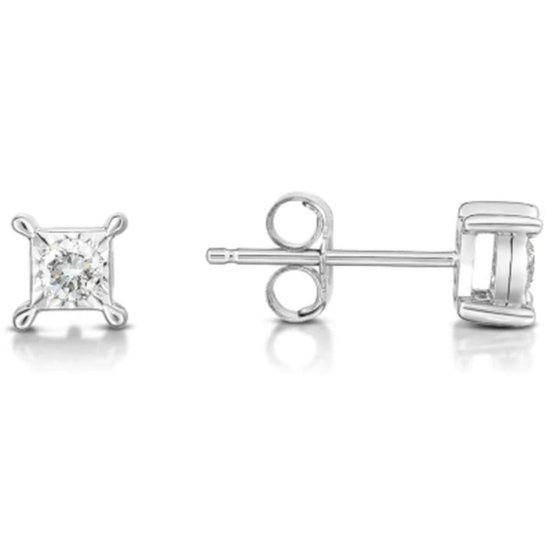 0.13 CT. T.W. Diamond Earring in 14K White Gold