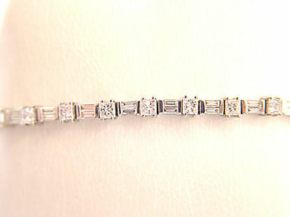 22 PRINCESS SHAPE DIAMOND 44 BAGUETTE SHAPE DIAMOND TENNIS BRACELET SET DIAMOND