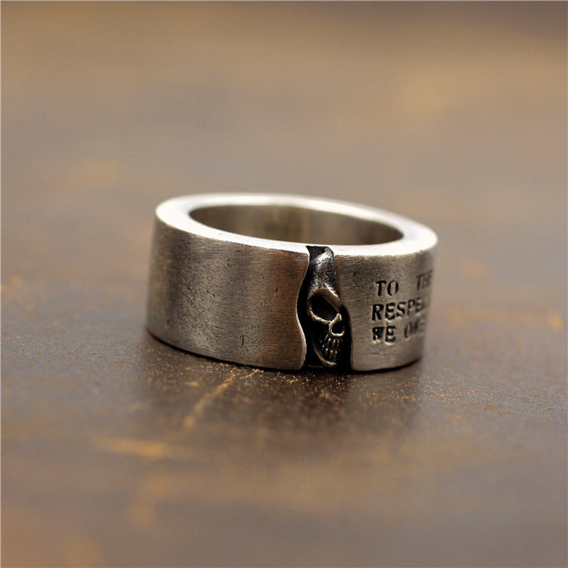 Half Skull Ring Sterling Thai Silver Design