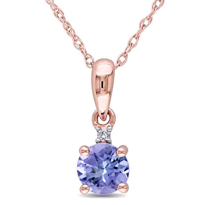 Miabella Women'S 1/2 Carat T.G.W. Tanzanite and Diamond Accent 10Kt Rose Gold So