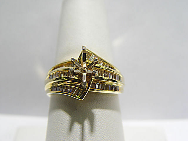 DIAMOND BAGUETTE SHAPE CHANNEL SET SETTING 6 PRONG SET
