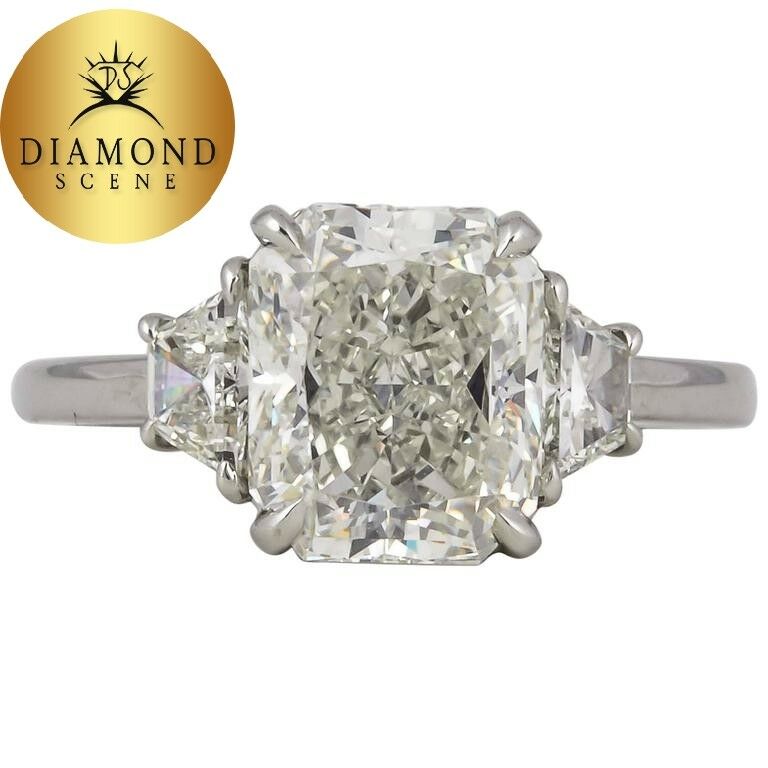 3 Carat GIA Radiant Cut Diamond Engagement Platinum Ring
