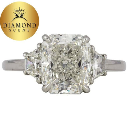 3 Carat GIA Radiant Cut Diamond Engagement Platinum Ring