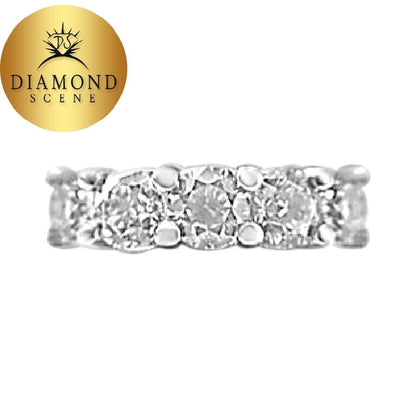 DIAMOND 5 ROUND BRILLIANT SHAPE COMMON PRONG SET BAND