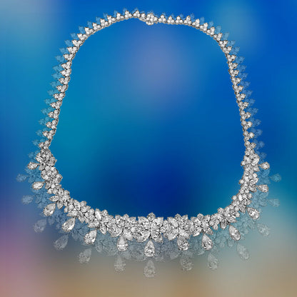 DIAMOND NECKLACE PEAR MARQUISE ROUND DIAMOND NECKLACE DIAMOND SET GRADUATE
