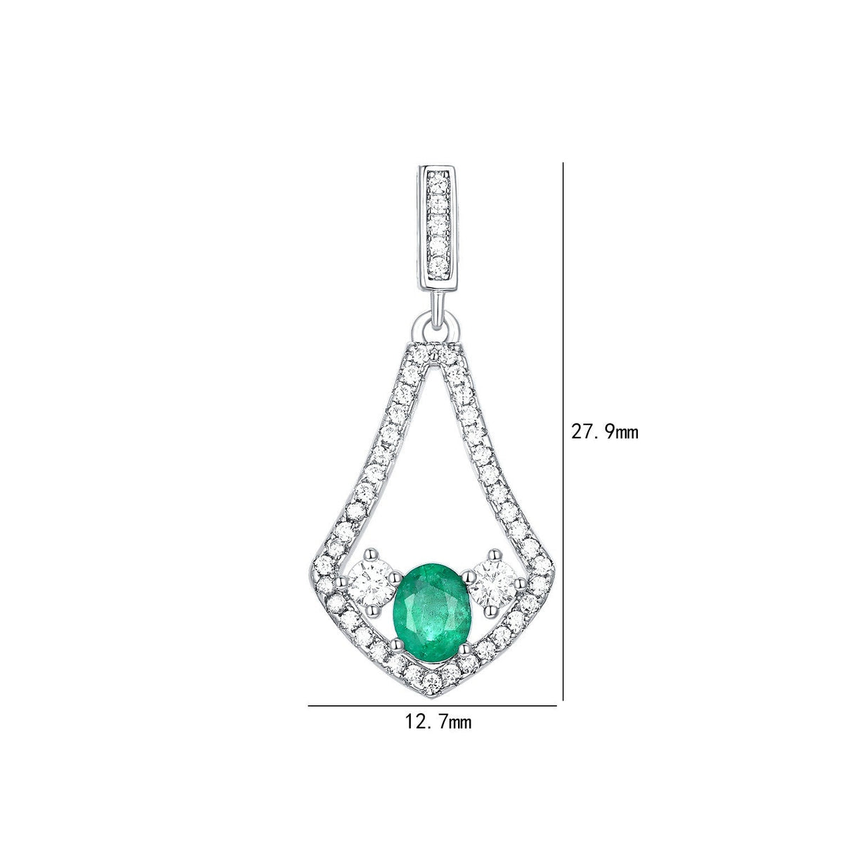 Natural Emerald Earrings for Female Korean Version High Quality Zirconium Earrin